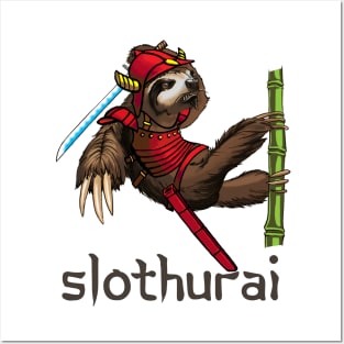 Slothurai Sloth Samurai Digital Art Posters and Art